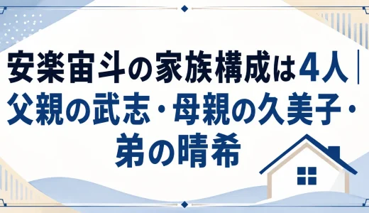 安楽宙斗の家族構成は4人｜父親の武志・母親の久美子・弟の晴希